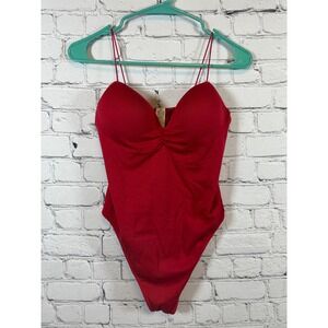 Forever 21 NWT Red Bodysuit Sleeveless Seamless Lingerie‎ Top Dark Red Size L